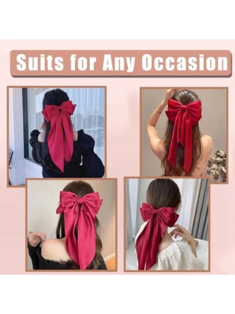 10 PCS Oversized Hair Bows for Women & Girls - Cute Aesthetic Hair Accessories
